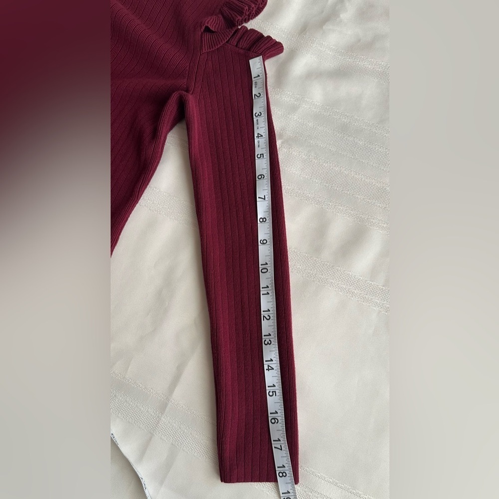 White House Black Market Off-Shoulder Burgundy Sweater - Picture 11 of 14